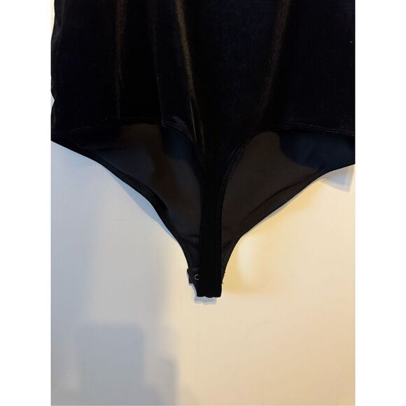 Good American Black Velvet Cheeky Bodysuit Square Neck Size 6=3X or 22-24 NWT - Picture 9 of 13